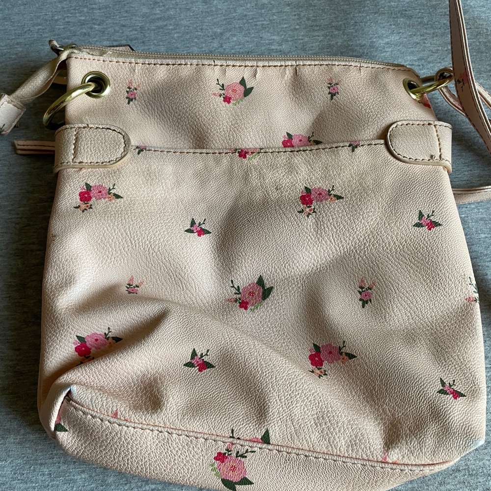 Floral Print Crossbody Bag - Pink